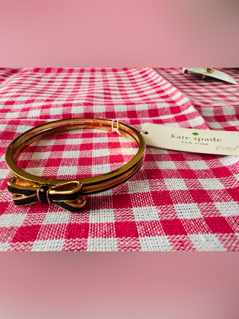 kate spade Gold Double Bow Hinge Bangle